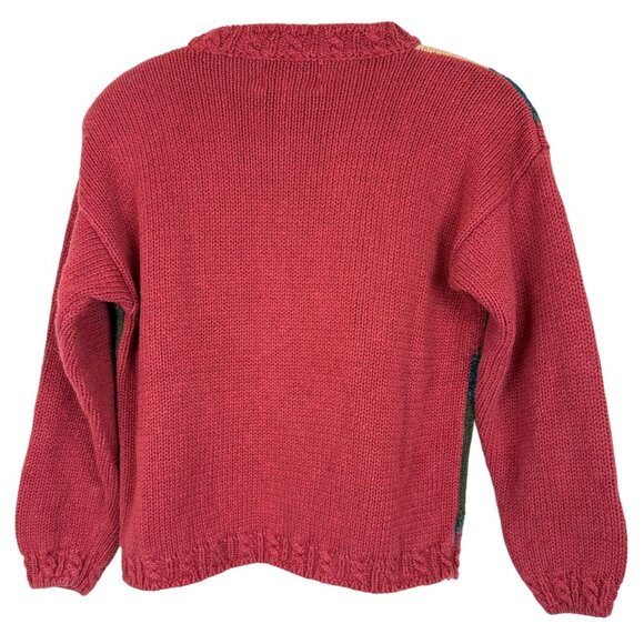 Vtg 90s Heirloom Collectibles Floral Patchwork Knit Sweater Sz Small Embroidered - Picture 9 of 11